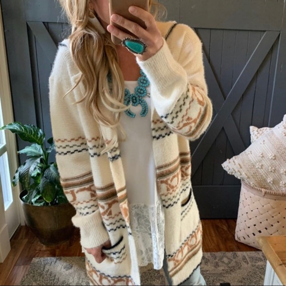 New Cozy Oversized Hooded Pocketed Long Cardigan Sweater Coat Western Boho - Picture 3 of 7